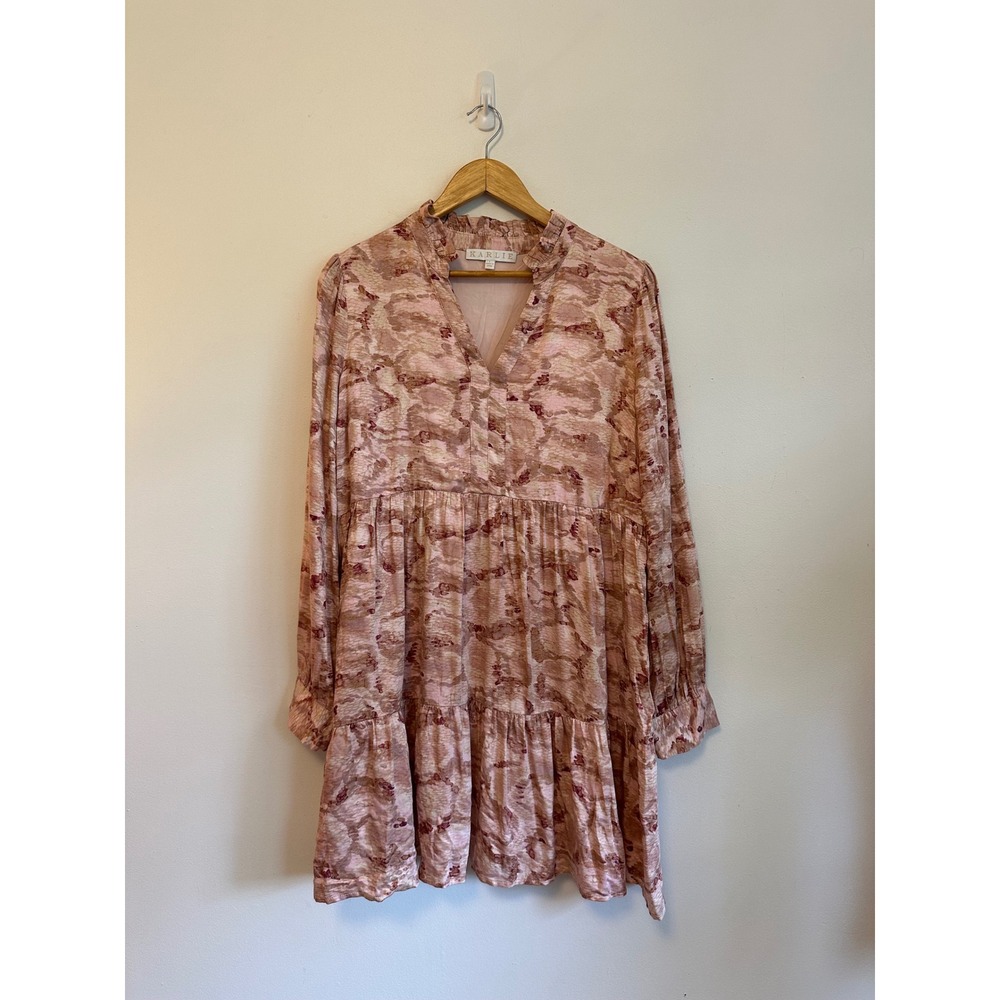 Karlie Pink Snake Print Tiered Babydoll Mini Dress | Size Large